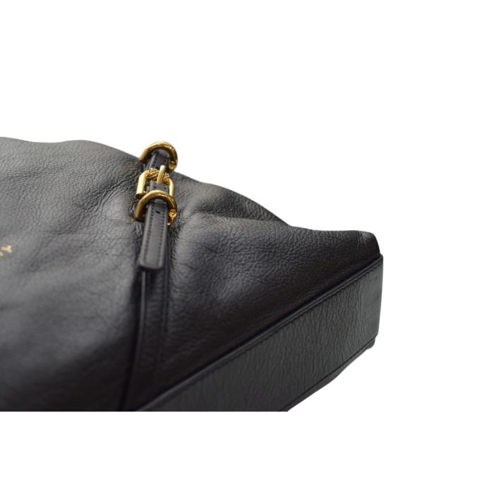 Givenchy Voyou Gold Chain Medium Black Grainy Leather Shoulder Tote Bag