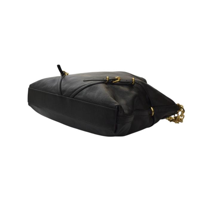 Givenchy Voyou Gold Chain Medium Black Grainy Leather Shoulder Tote Bag
