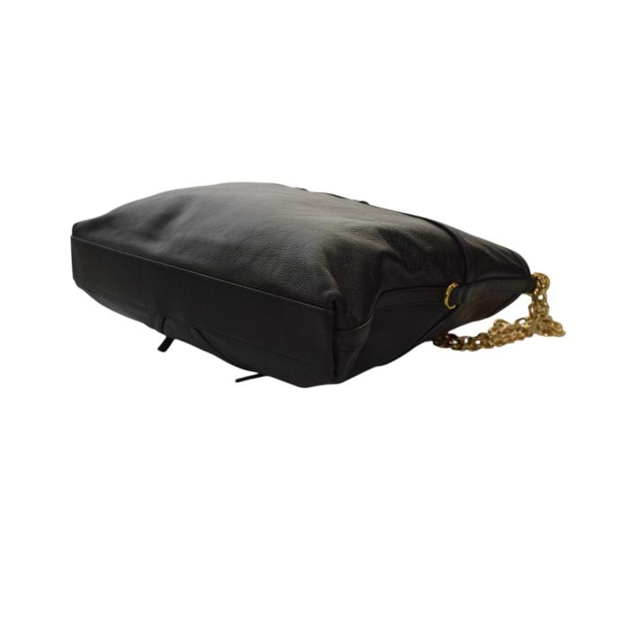 Givenchy Voyou Gold Chain Medium Black Grainy Leather Shoulder Tote Bag