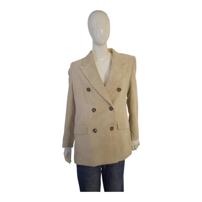 NWT Isabel Marant Étoile Daleyo Double-Breasted Corduroy Blazer Cream 36
