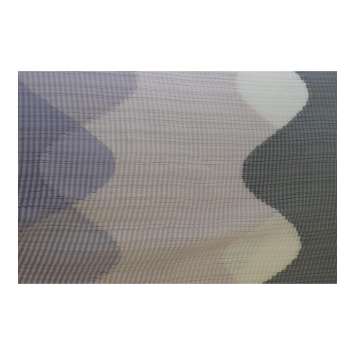 Issey Miyake light pleated midi dress has asymmetrical sleeveless blue gray sz 2  