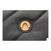 Pinko Love Extra Puff Maxi Quilt Black Nylon flap shoulder bag with chain strap