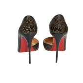 Christian Louboutin Galupump 100 Patent Leather Pumps in Black & Gold size 40