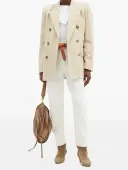 NWT Isabel Marant Étoile Daleyo Double-Breasted Corduroy Blazer Cream 36