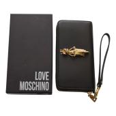 Love Moschino "FROG on bike" zip around gold logo-lettering wallet wristlet