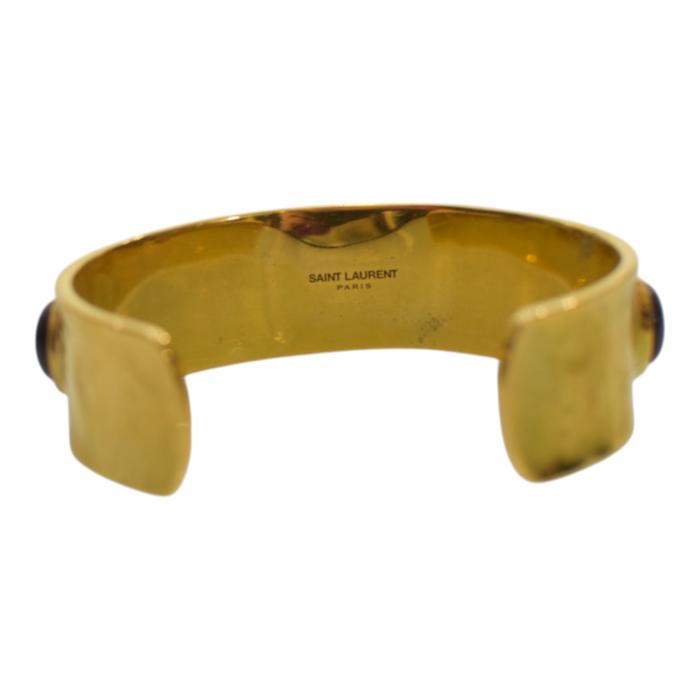 Saint Laurent Arty cabochon stone-embellished cuff gold-toned metal bracelet