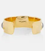 Saint Laurent Arty cabochon stone-embellished cuff gold-toned metal bracelet