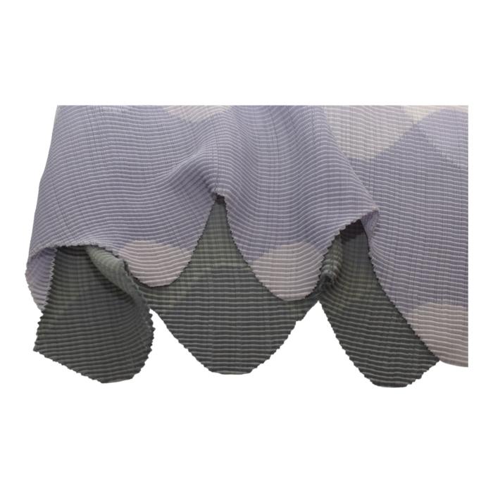 Issey Miyake light pleated midi dress has asymmetrical sleeveless blue gray sz 2  