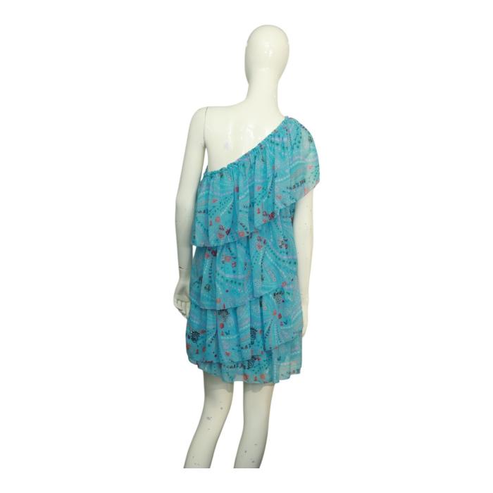 Zadig & Voltaire Risaly Butterflies Beaded Layered One Shoulder Mini dress sz XS