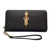Love Moschino "FROG on bike" zip around gold logo-lettering wallet wristlet