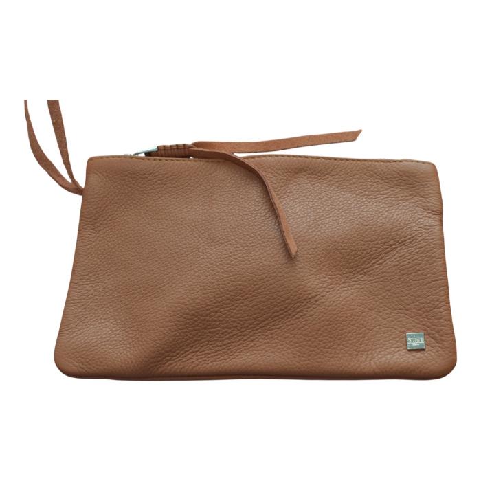 CALLISTA Loom Leather Shoulder Bag With Removable Zip Pouch In Peach 560euro