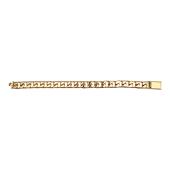 GUCCI Script logo-engraved gold-tone metal thick chain bracelet retails at 550$