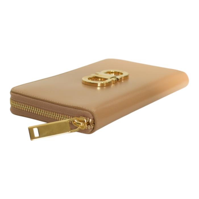 Salvatore Ferragamo Gancini leather wallet zip around gold logo-lettering NWB