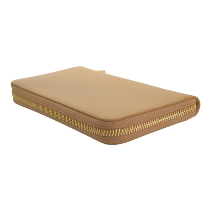 Salvatore Ferragamo Gancini leather wallet zip around gold logo-lettering NWB