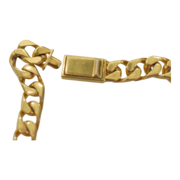 GUCCI Script logo-engraved gold-tone metal thick chain necklace retails at 850$
