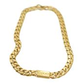 GUCCI Script logo-engraved gold-tone metal thick chain necklace retails at 850$