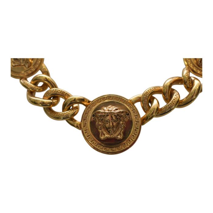 Versace Medusa gold chunky chain-link necklace 3 medallions retails at € 1.590/ $1,950