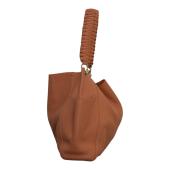 CALLISTA Loom Leather Shoulder Bag With Removable Zip Pouch In Peach 560euro