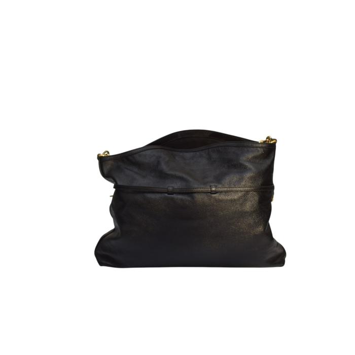 Givenchy Voyou Gold Chain Medium Black Grainy Leather Shoulder Tote Bag