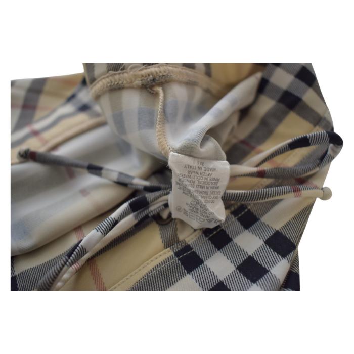 Burberry Classic Check Drawstring Knee Length Skirt Elastic Stretch Side Slit M