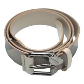 Burberry Beige Nova Check Heart Coated Canvas & Leather Buckle Belt size 40/100