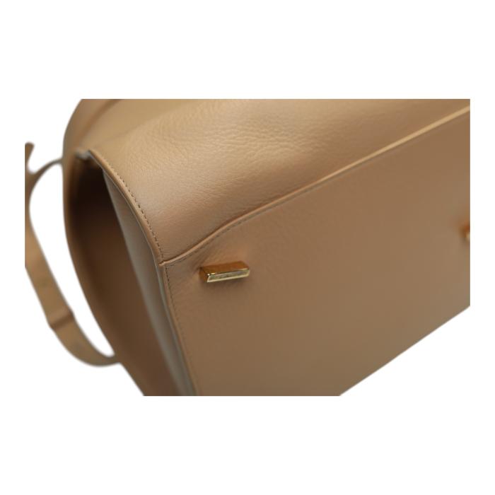 New WOT Salvatore Ferragamo Hug bag top-handle  calfskin leather bag beige stone