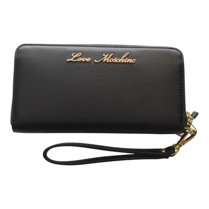Love Moschino Quilted PU Wallet - Black & Gold Small Women's Wallet
