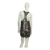 Ashish Silvery Fully Sequined Leopard Print Mini Length Tank Dress size S