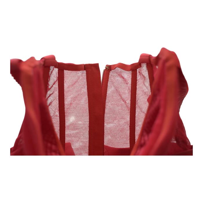 Dolce & Gabbana Red Tulle Bustier Midi Dress Red Carpet Eveneing Gown sz 40 retailed at around $5000