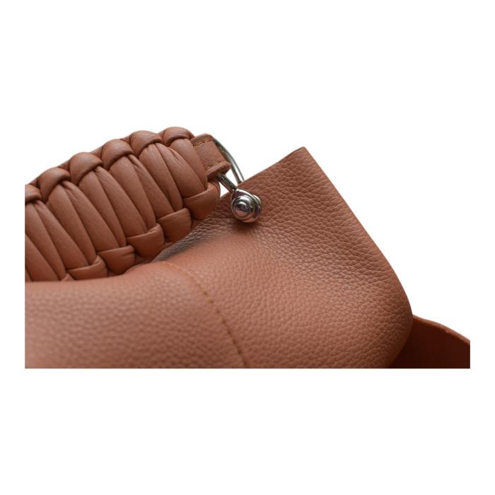 CALLISTA Loom Leather Shoulder Bag With Removable Zip Pouch In Peach 560euro