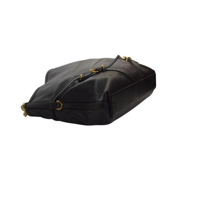 Givenchy Voyou Gold Chain Medium Black Grainy Leather Shoulder Tote Bag