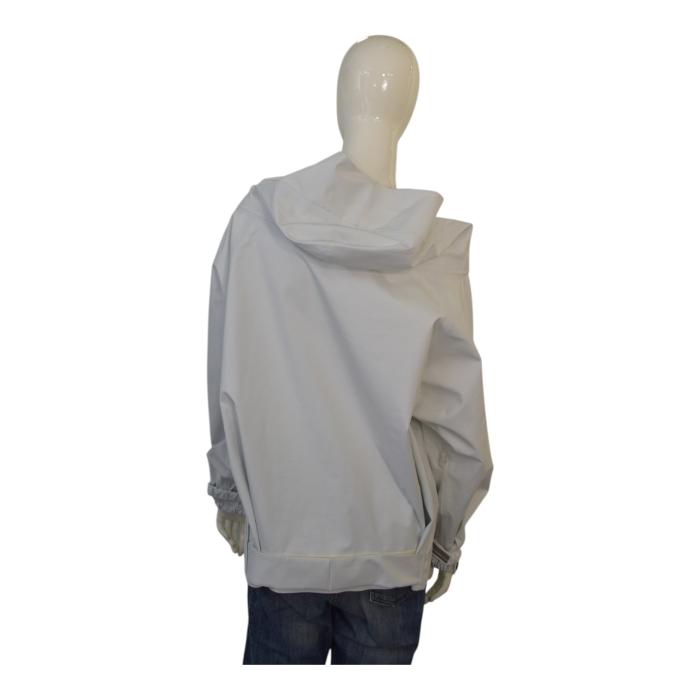 PRADA light gray printed trench jacket raincoat windbreaker with hood size 44