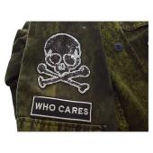 Ayios Athens Distressed Green Army Look Collared Jacket w. Patches