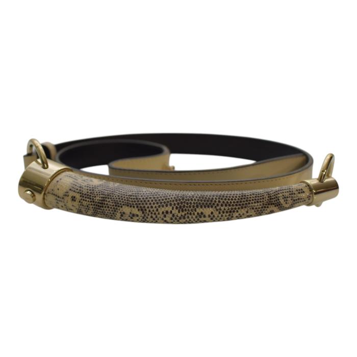 Yves Saint Laurent YSL Vintage Mombasa Horn Lizard Skin Belt in off white 95/38