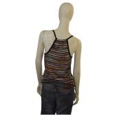 Missoni Multicolor Stripes Knit Fitted Cami Top Sleeveless Blouse size 44