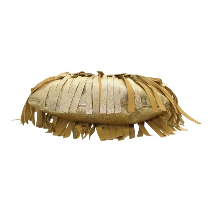 Yves Saint Laurent Rive Gauche Gold Leather Fringe Hobo Boheme Shoulder Bag
