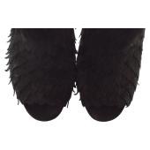 Christian Louboutin Black Suede Diplonana Open Toe Ankle Booties Size 37.5