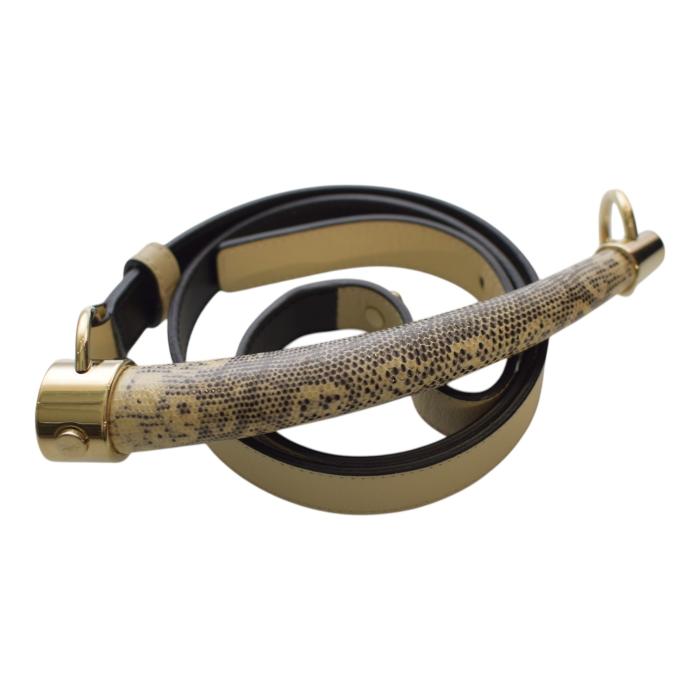 Yves Saint Laurent YSL Vintage Mombasa Horn Lizard Skin Belt in off white 95/38