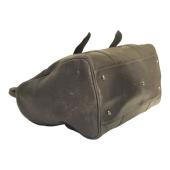 Longchamp Kate Moss Gray Pebbled Leather Zipper Top Satchel bag Handbag