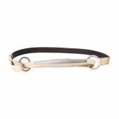 Yves Saint Laurent YSL Vintage Mombasa Horn Lizard Skin Belt in off white 95/38