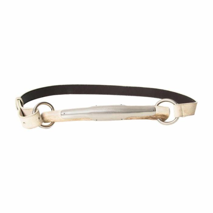 Yves Saint Laurent YSL Vintage Mombasa Horn Lizard Skin Belt in off white 95/38
