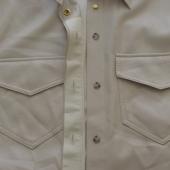 Nanushka creme Okobor™ Alt-Leather Shirt  slightly loose fit tie-front waist S B