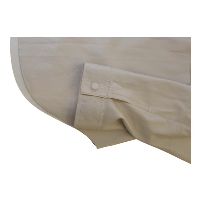 Nanushka creme Okobor™ Alt-Leather Shirt  slightly loose fit tie-front waist S B