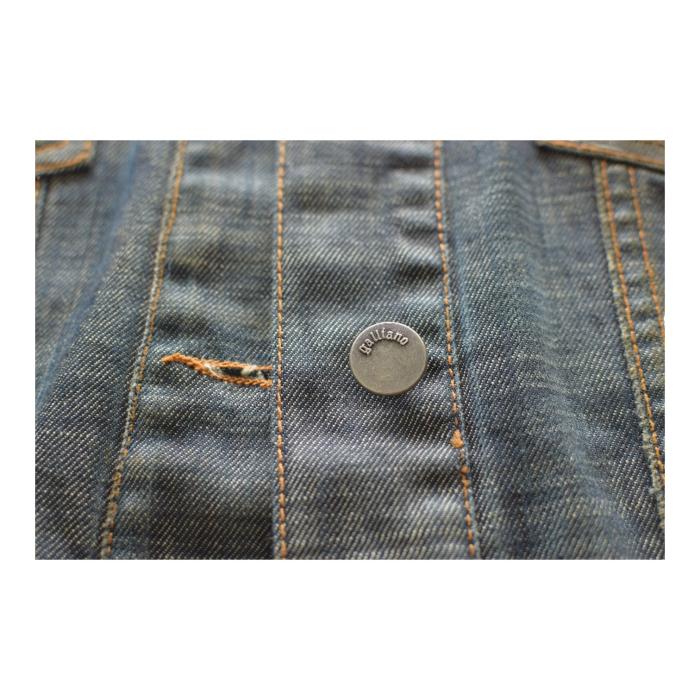 Galliano Magic John Blue Denim Fitted Collared Button Jacket size 32/ 46