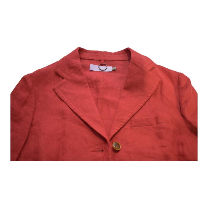 Misomber Nuan Red Lightweight Summer Collared Button Blazer Jacket size 3