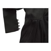 Saint Laurent Black Crepe Asymmetrical Mini Dress M Draped Tie-Neck Dress $3,195