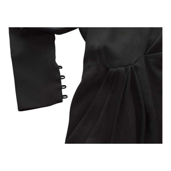 Saint Laurent Black Crepe Asymmetrical Mini Dress M Draped Tie-Neck Dress $3,195