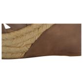 Miu Miu Brown Leather Jute Wedge Heel Sandal Platform Shoes Espadrilles SZ 39
