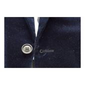 Saint Laurent Blue Black Velvet Velour Jacket & Pants Trousers Suit Set Fr 38