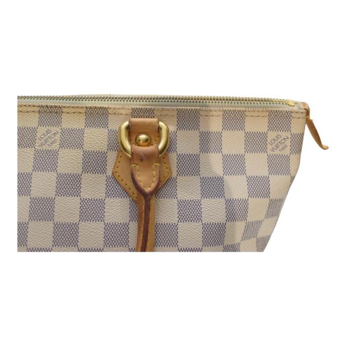 LOUIS VUITTON Damier Azur Canvas Saleya PM Tote Vintage Bag Vachetta leather